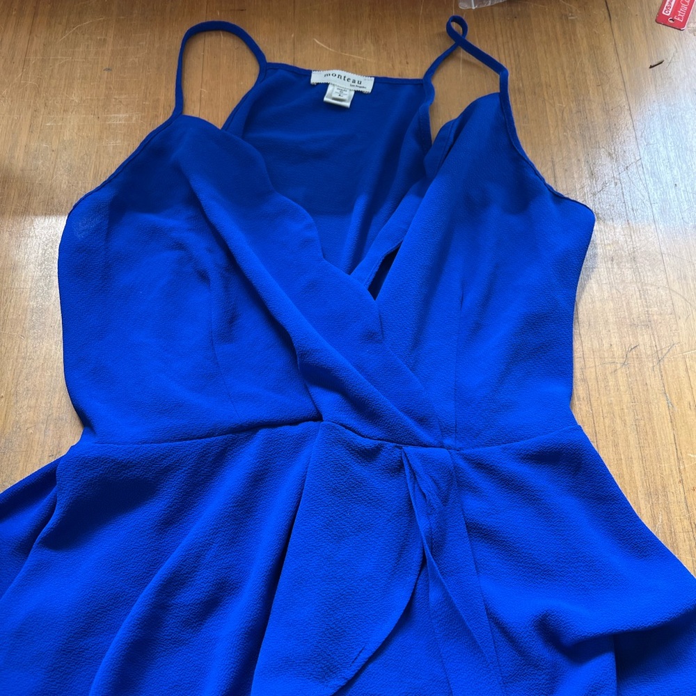 Monteau Royal Blue Flowy Tank Top